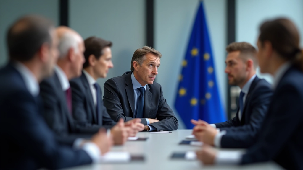 Konferenzraum mit Ministern aus EU-Ländern bei Diskussionen zum Stabilitätspakt