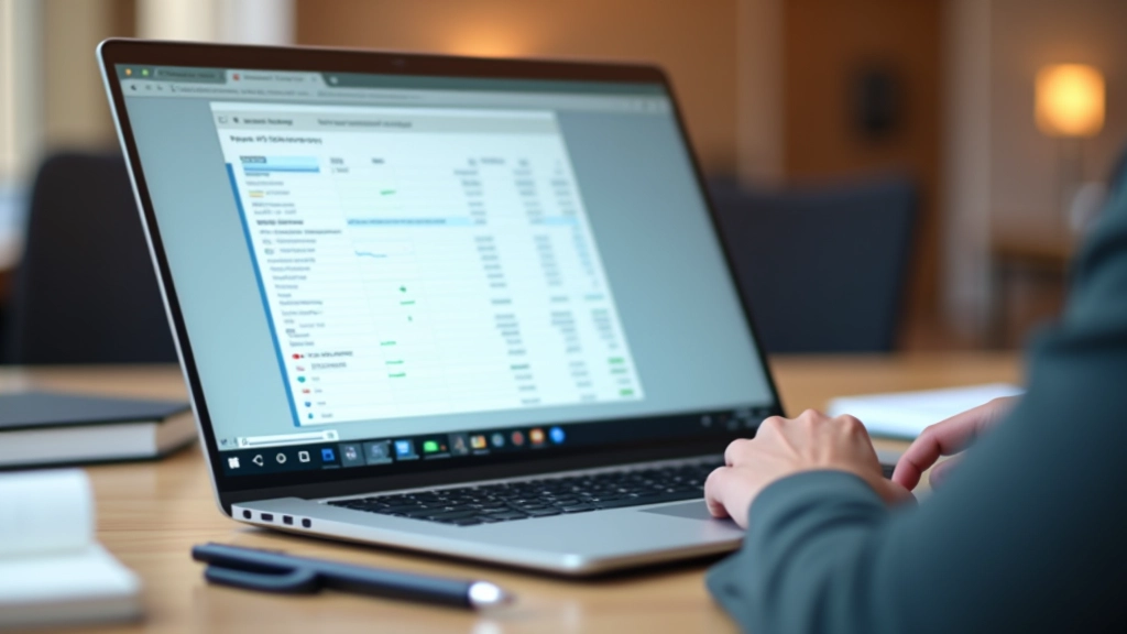 Laptop mit Tabellenkalkulationssoftware zeigt Ausgabendaten